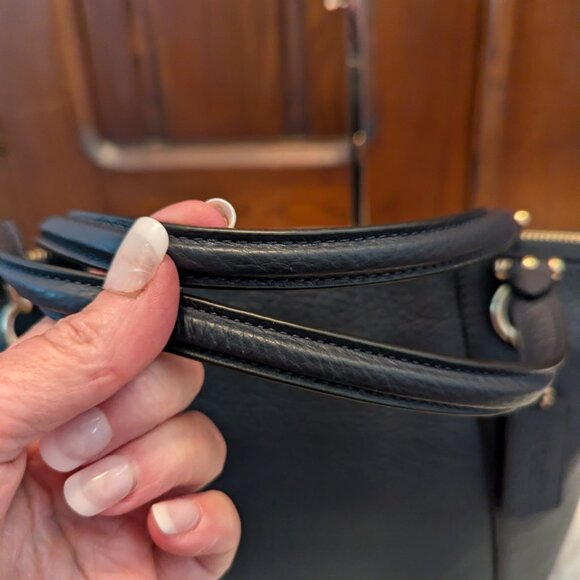 Coach Leather Handbag Casey Satchel C6229 Navy - Picture 10 of 14